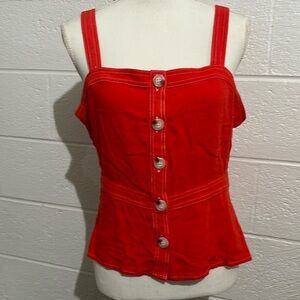 Harper Heritage Red L Button Up Cropped Tank